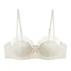 Ropa Interior Sexy Francesa Verano Fina Media Copa Patchwork de Satén Encaje Ropa Interior Para Busto Grande Hace Que Se Vea Más Pequeño Sujetador Anticaída