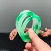 Pulseira redonda floral verde gelo de jadeíta, joia simples e requintada, um presente perfeito para namorada ou mãe, joias de jadeíta