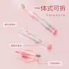 Kit Dental Portátil Dobrável para Viagem com Escova de Dentes e Pasta de Dentes Tudo-em-Um para Adultos e Crianças com Cerdas Macias, Kit de Tamanho de Viagem