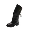 Botas plisadas apiladas estilo páramo, nuevo modelo verano 2026, botas largas plegables de doble uso Maillard, botas de montar de suela gruesa