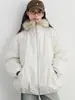 Nova Jaqueta Parka de Inverno Feminina 2025 com Apliques de Pele Ecológica, Aconchegante e Aconchegante