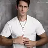 Collar con colgante de cruz de tres capas para joyería europea y americana, cadena de acero inoxidable, tendencia, joyería de moda versátil, accesorios de moda para hombre