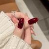 Parches de Uñas Portátiles Populares de Primavera y Verano, Parches de Arte para Uñas con Pedrería Francesa de Alta Gama, Uñas Postizas Portátiles para Chicas Dulces de Xiaohongshu