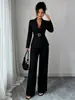 Conjunto elegante de estilo europeo y americano para mujer, transfronterizo, otoño 2026, con top sin tirantes y pantalones de pierna recta, conjunto de chaleco para mujer