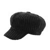 Gorra Octogonal de Pana de Rayas Gruesas de Color Sólido para Mujer Estilo Coreano Japonés Harajuku Gorra de Pintor Gorra Casual Otoño e Invierno