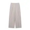 Ropa Europea y Americana para Mujer Transfronteriza AliExpress Venta Caliente Tela Mixta Chaqueta de Traje Plisada + Conjunto de Pantalones de Pierna Ancha