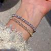 Pulsera Cuadrada de Circonita Micro-incrustada Estilo Coreano Estilo Ins Nicho de Alta Gama Exquisita de Alta Gama Cuerda de Mano Joyería para Mujer