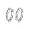 Brincos Pentagonais Brincos Japoneses e Coreanos Elegantes Brincos de Diamante Simples All-match Joias de Orelha Estilo Frio para Homens e Mulheres