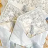 Convites de casamento de luxo personalizados, convites em papel de algodão com borda crua, convites em papel rasgado à mão, convites de casamento impressos em estilo ocidental, lembrancinhas de casamento