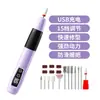 Lixador de Unhas Elétrico Ajuste Multi-Velocidade Display Digital LED Botão Único para Frente/Ré Leve Portátil Caneta para Lixar Unhas