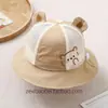 Gorros para Bebés y Niños Pequeños, Sombreros de Pescador Finos de Verano con Protección Solar para Niños y Niñas, Gorros Solares de Oso de Dibujos Animados para Bebés, Malla Transpirable