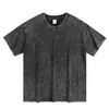 Camiseta de Algodón Puro Lavada y Desgastada Talla Europea 260g, Top Holgado Oversize Vintage para Hombre con Hombros Caídos y Manga Corta Personalizado