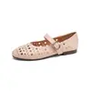 Weiwei Girl 502-28 Sapatos Mary Jane Vazados para Mulheres, Uso Externo de Verão, Sapatos Baixos de Tira Única, Sapatilhas para Mulheres