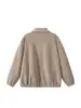 Chaqueta Rumei de Color Sólido Simple de Felpa Estilo Retro Americano con Cuello Solapa para Hombre, Chaqueta Versátil Casual de Primavera para Parejas, Ropa de Trabajo