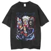 Camiseta de Manga Corta para Hombre de Verano, Estampado Original de la Serie One Piece, Talla Europea Transfronteriza, Lavada Vintage