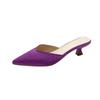 Pantuflas de media caña para mujer, novedad de verano 2023, estilo europeo y americano, de satén de seda, a juego, puntiagudas, de talla grande, sandalias y pantuflas para mujer.