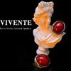 Paloma Francesa Roja Sentido Superior Chapado en Cobre Oro Real Pendientes vintage Diseño de Nicho Sentido Superior Pendientes Maillard