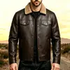 2026 Invierno Transfronterizo Amazon SHEIN 3D Nueva Tendencia de Moda Chaqueta de Cuero con Cuello de Piel Sintética Talla Europea
