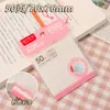 50 Hojas de Notas Adhesivas Transparentes Esmeriladas Tiras Adhesivas de Color Fluorescente para Mascotas Notas Adhesivas para Estudiantes Papel Adhesivo Notas Adhesivas Reutilizables Notas de Memo