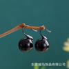 Venta Caliente Transfronteriza Tacones Altos de Biocerámica Pendientes de Bola de Ágata Perforación de Oreja Antialérgica Agujas para Oreja Pendientes de Estilo Chino Simple