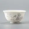 Xícara de Porcelana Branca para Chá Kung Fu, Xícara Pessoal para Degustação de Chá, Tigela de Chá, Xícara Individual de Cerâmica Pintada à Mão Azul e Branca para Mestre, Xícara de Vidro para Pu'Er