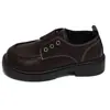 Novos mocassins de couro elegantes para mulheres, adequados para o trabalho e o trajeto diário, com sola grossa, bico redondo e design que aumenta a altura para a primavera e o outono de 2026