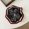 Goma para el pelo de lunares azules estilo coreano con un toque de alta gama, scrunchie de lazo para recoger el pelo en un moño, accesorio simple para el cabello