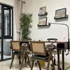 Mesa de nogueira em madeira maciça para nail art conjunto de mesa e cadeiras estilo casa americana retrô simples individual duplo aspirador econômico