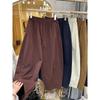 Chica gordita 1.00 kg-150.00 kg pantalones elásticos con cordón en la cintura y pernera ancha para mujer primavera y otoño talla grande corte relajado casual cropped dad harem