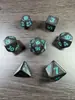 Juego de Dados Poliedros D&D con Patrón de Mármol, Color Mixto Transparente D4D6D8D10D12D20 Caras, Coc, Juego de Mesa, Juego de Siete Piezas