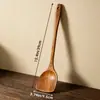 Juego de Cocina Kemu Natural, Utensilios de Cocina de Madera Maciza, Espátula y Cuchara, Especial para Sartenes Antiadherentes, Cuchara para Sopa Resistente a Altas Temperaturas, Espátula de Madera, Superventas Transfronterizo