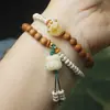 Pulsera Doble Círculo Barbie Sándalo Estrella Luna Cuentas Bodhi Colgante Gato Cuentas Mori