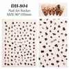 Adesivos de Unha Estampa de Leopardo Maillard Transfronteiriços, Lote Misto Variado Adesivos de Unha DIY Estampa de Leopardo Marrom e Preto Planos, Estilo Dh