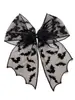 Malla de Murciélago Transfronteriza Halloween Nuevo Lazo Blanco y Negro Pinza para el Cabello de Alta Resistencia Accesorios para el Cabello Pinza de Primavera Elegante Versátil para Mujer
