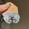 Pendientes de Ola Azules y Plateados Frescos y Elegantes, Lujo Ligero, Exquisitos, de Nicho, Únicos y Creativos, Estilo Vacaciones en la Costa, Pendientes para Fotografía de Viajes