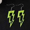 Aretes con Sentido del Diseño Personalidad Exagerada Aretes Acrílicos Huecos de Rayo Aretes Hip Hop de Color Fluorescente Joyería para la Oreja para Mujer