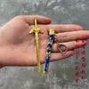 Espada de Metal Espada de Ángel Corazón de Polvo tamaño pequeño Modelo de Arma Fría Mini Espada Pequeña para Niños Colgante Llavero