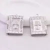 Aço Inoxidável 316 Moda Versátil Caixa Porta-Retrato Quadrada Oca Aberta Caixa para Fotos Romântica Joia Pingente de Colar