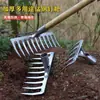 Rastrillo agrícola para aflojar la tierra y voltear el suelo, multifuncional para plantar verduras y recuperar terrenos, rastrillo excavador de arena de cinco dientes, siete dientes, todo de acero, a prueba de óxido, raspador de arena, China