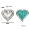 Acero Inoxidable Color Esmalte Colgante de Corazón con Goteo de Aceite Encaje Tallado Colgante de Corazón de Melocotón Accesorios para Manualidades Accesorios