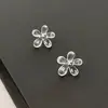 Pendientes de Plata de Ley 925 con Esmalte, Perla y Flor de Circonita para Mujer, Nuevo Modelo Popular, Pendientes Clásicos de Lujo de Alta Gama