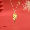 Collar Original Tichia de Plata de Ley S925 Cielo Estrellado Caballo para Mujer, Nuevo Estilo Chino Lujo Ligero Nicho Constelación Zodiacal Caballo Cadena para Clavícula