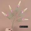 Flor de Ventilador de Plumas Artificiales y Salvia Artificial de 5 Ramas Más Vendida para Comercio Exterior, Paisajismo Exterior, Decoración del Hogar y Bodas