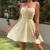 2025 Amazon Transfronterizo Europa y Estados Unidos Nueva Moda Sexy Falda Corta Colección Floral Vestido con Tirantes a la Cintura