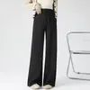 Calça cinza cor de arroz para gestante, novo estilo verão 2026, calça de moletom casual de perna reta, calça esportiva de perna larga para primavera e outono