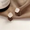 Pendientes de botón de bloque de color simples de temperamento coreano pendientes de personalidad de chica dulce para mujer moda de alta gama sensación retro joyería de oído versátil