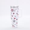 Vaso para coche de 40 oz estilo navideño transfronterizo, taza termo de acero inoxidable 304, patrón 3D, alto valor de color, vaso hielero