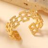 Anillo Abierto de Acero Inoxidable de Moda Transfronterizo Diseño de Nicho Anillo Hidráulico Chapado en Oro de 18K Acero de Titanio Joyería de Mano