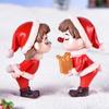 Micro paisaje creativo caricatura Navidad pareja muñeca caja ciega regalo bola de cristal decoración accesorios escritorio pequeños adornos