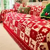 Funda de Tela para Sofá Modelo Nuevo 2026, Antideslizante, Ambiente Navideño Rojo Manta de Sofá de una Pieza, Funda Elástica de Cobertura Total